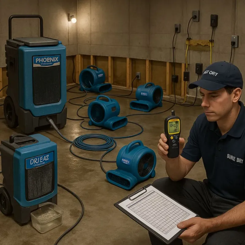 Structural Drying and Dehumidification process in Juneau County, WI